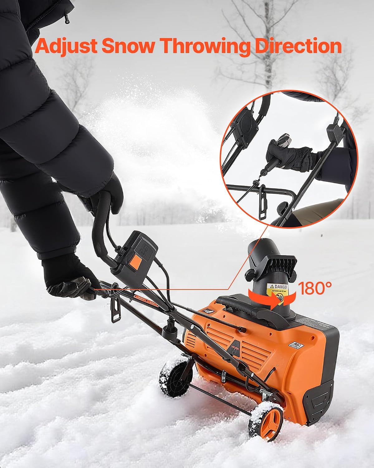 VEVOR 20 in. Corded Electric Snow Blower