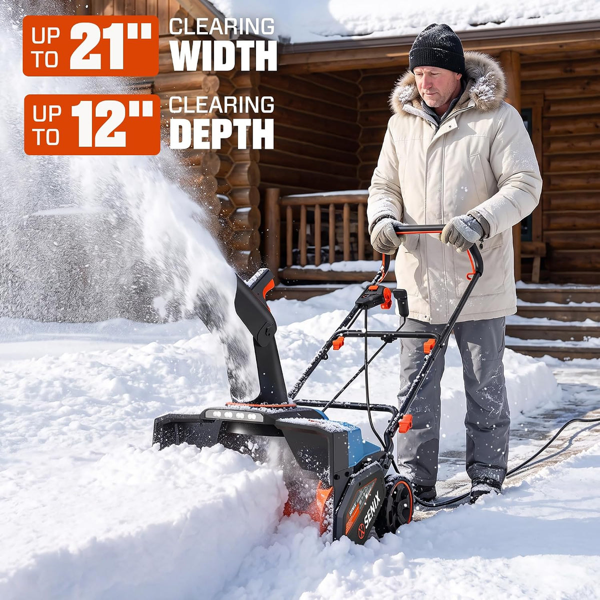 SENIX 21.2 in. 15-Amp Corded Electric Snow Blower